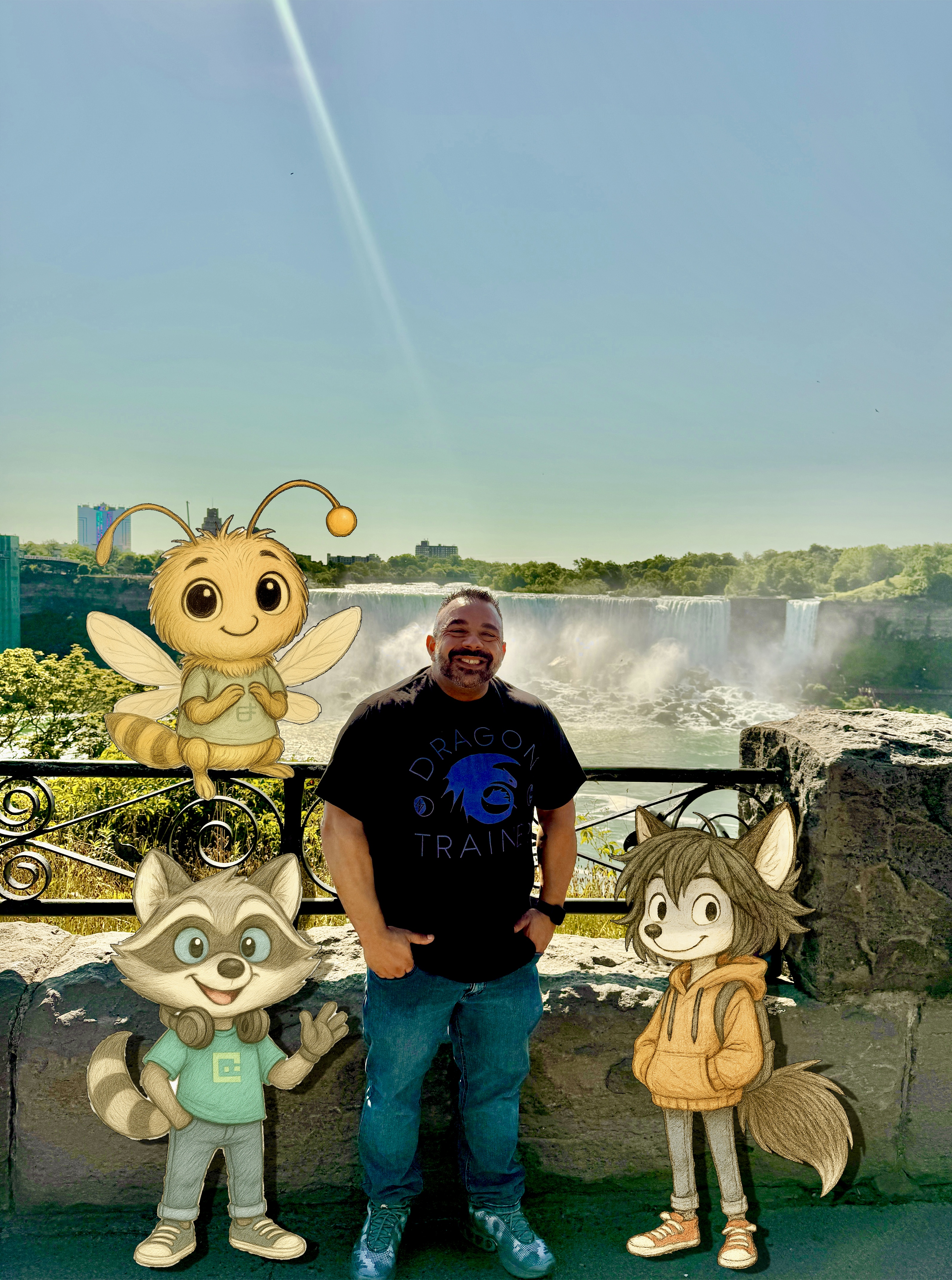 Stepanos Saghbazarian with Critters at Niagara Falls
